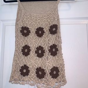 Crochet flower tank top